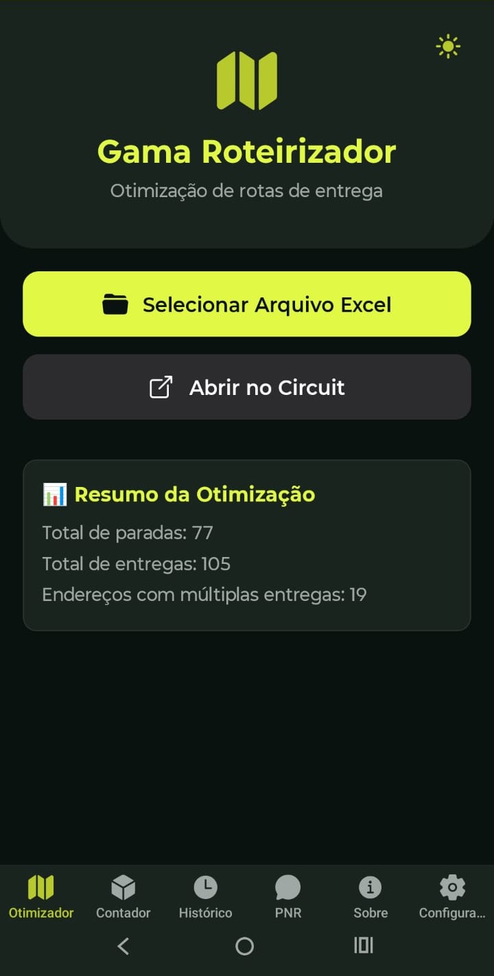 Gama Roteirizador App